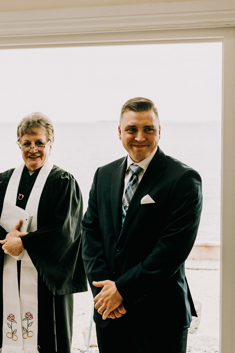 intimate wedding ceremony at home in LBI